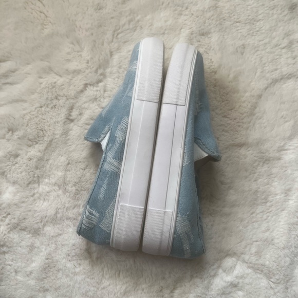 Sole Society So Keke Denim Platform Slip On Sneakers 10 - Picture 7 of 9